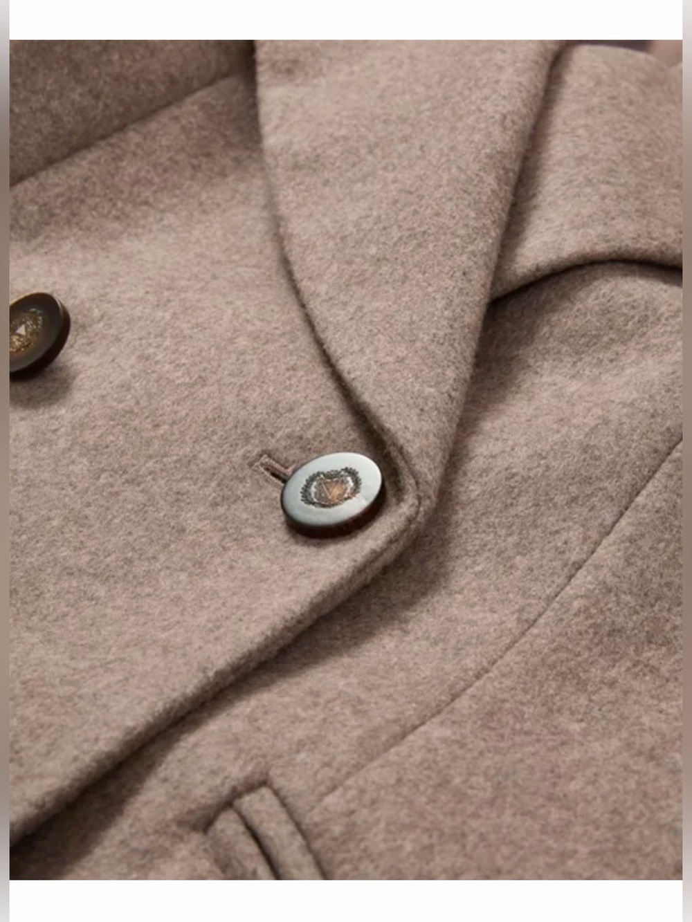NWT Veronica Beard Taupe Mélange Double-Breasted Dickey Coat - Picture 4 of 7